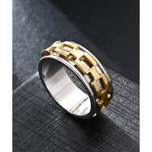 Ring Size 10  Unisex Spin  Rotate  Stainless Steel Rings Jewelry
